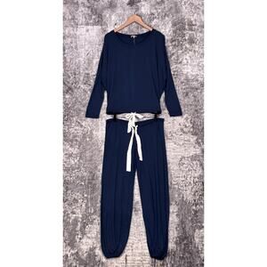Eberjey Pajama Set Small Womens Gisele Tencel Modal Slouchy Navy Blue